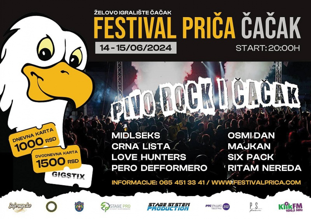 Rok festival „PRiČA“ 14. i 15. juna u Čačku