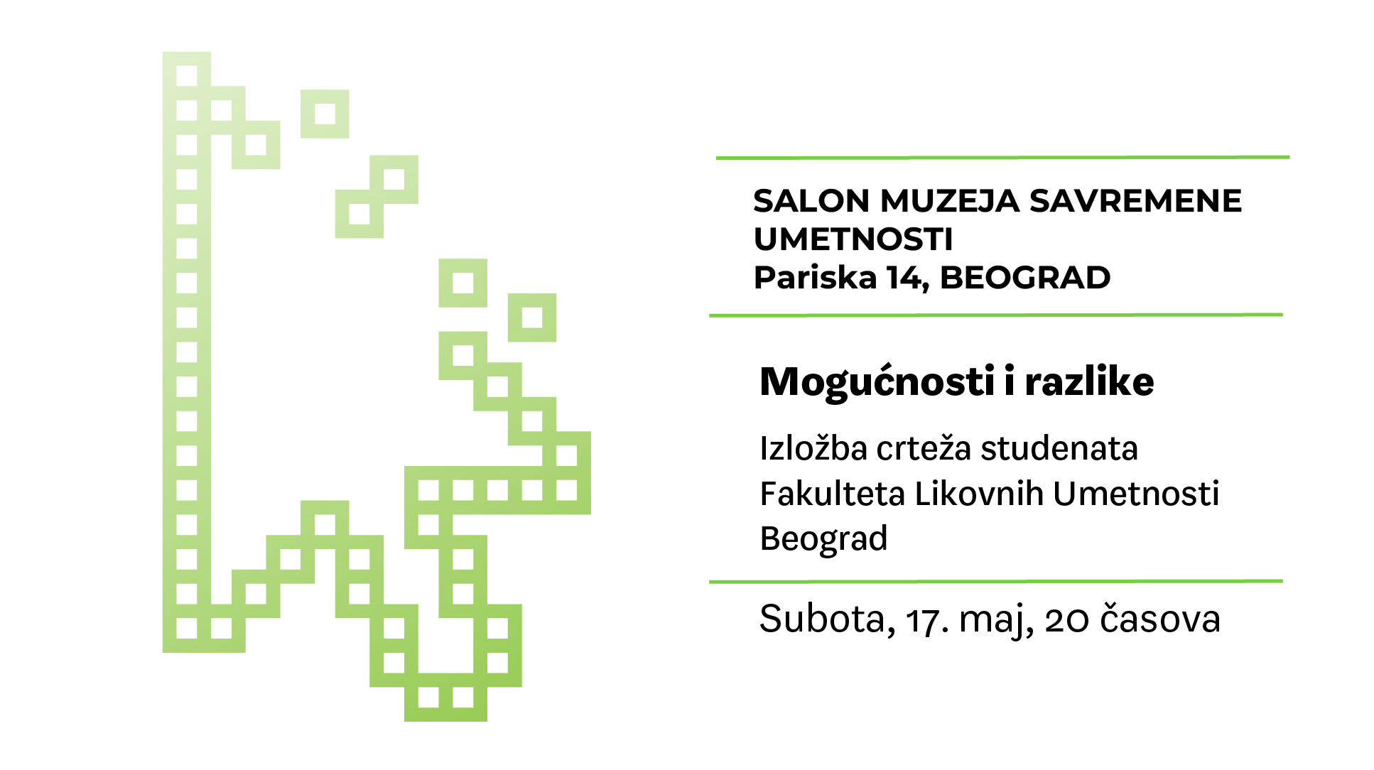 Otvaranje izložbe “Mogućnosti i razlike” 17. maja u Muzeju savremene umetnosti u Beogradu