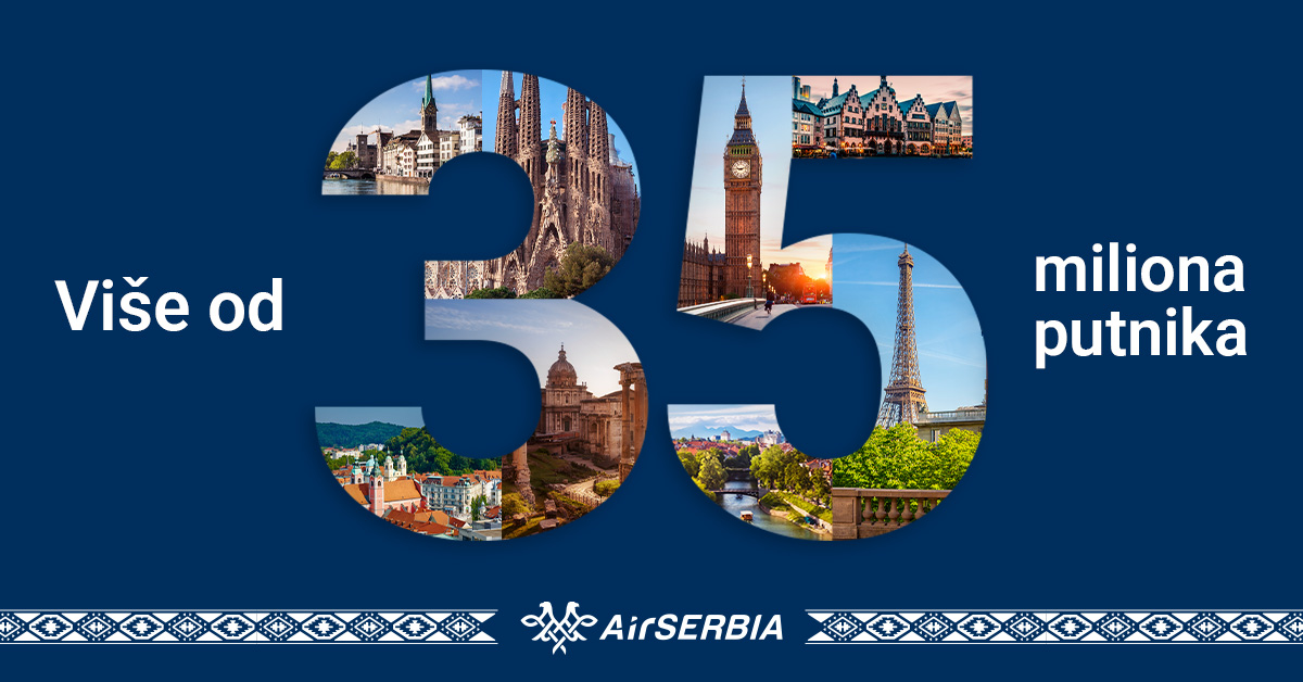 „Ер Србија“ премашила 35 милиона превезених путника