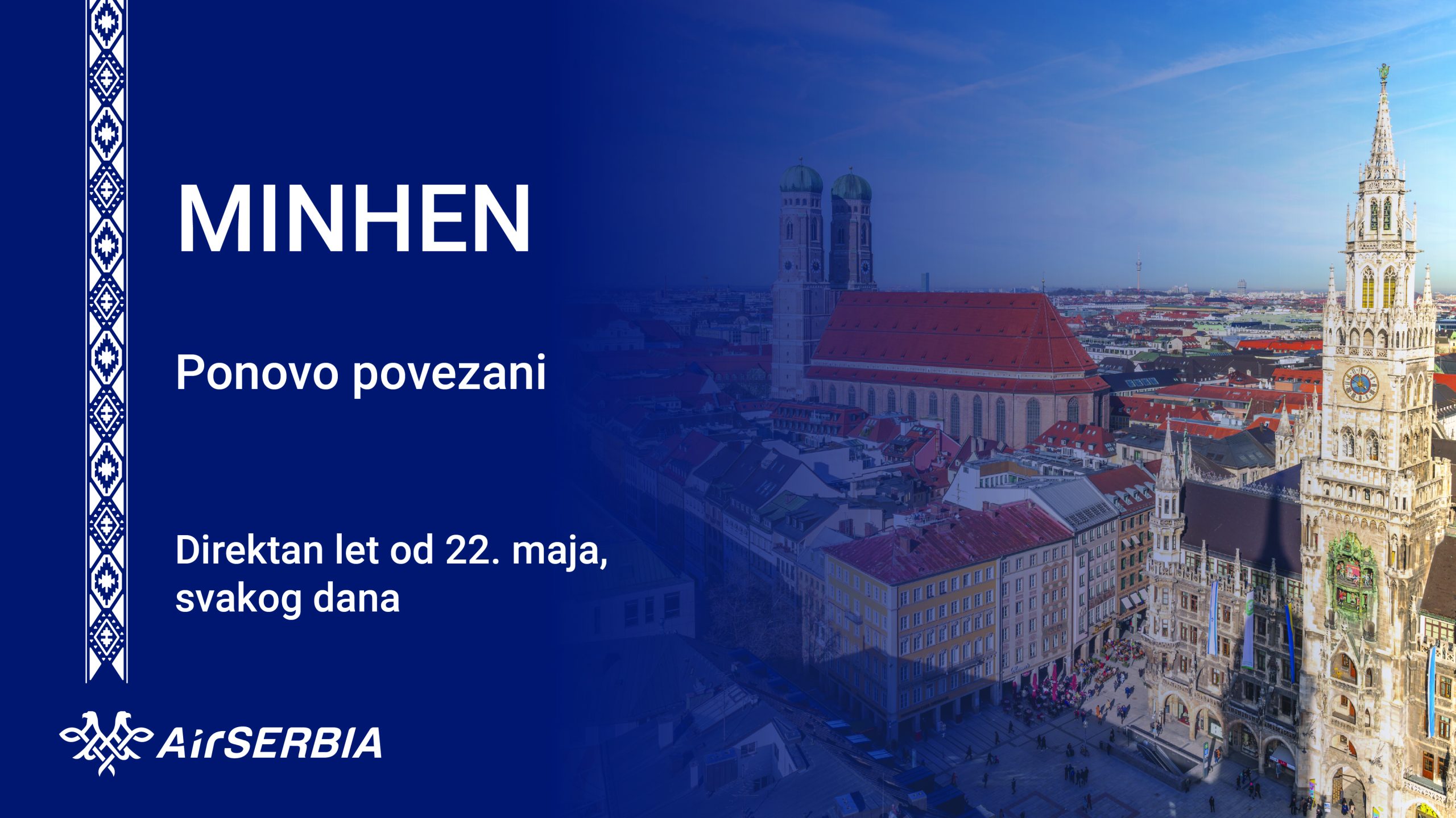 Er Srbija će od 22. maja ponovo upostaviti direktne letove između Beograda i Minhena