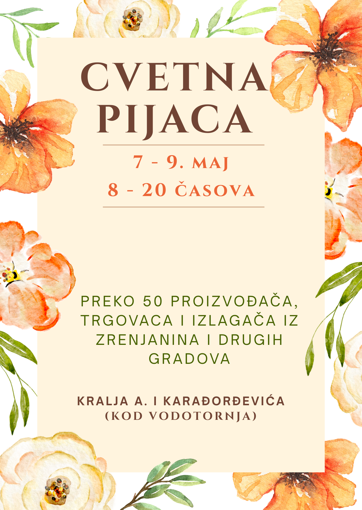 Продајна изложба цвећа, Зрењанин, од 07. до 09. маја 2026. године