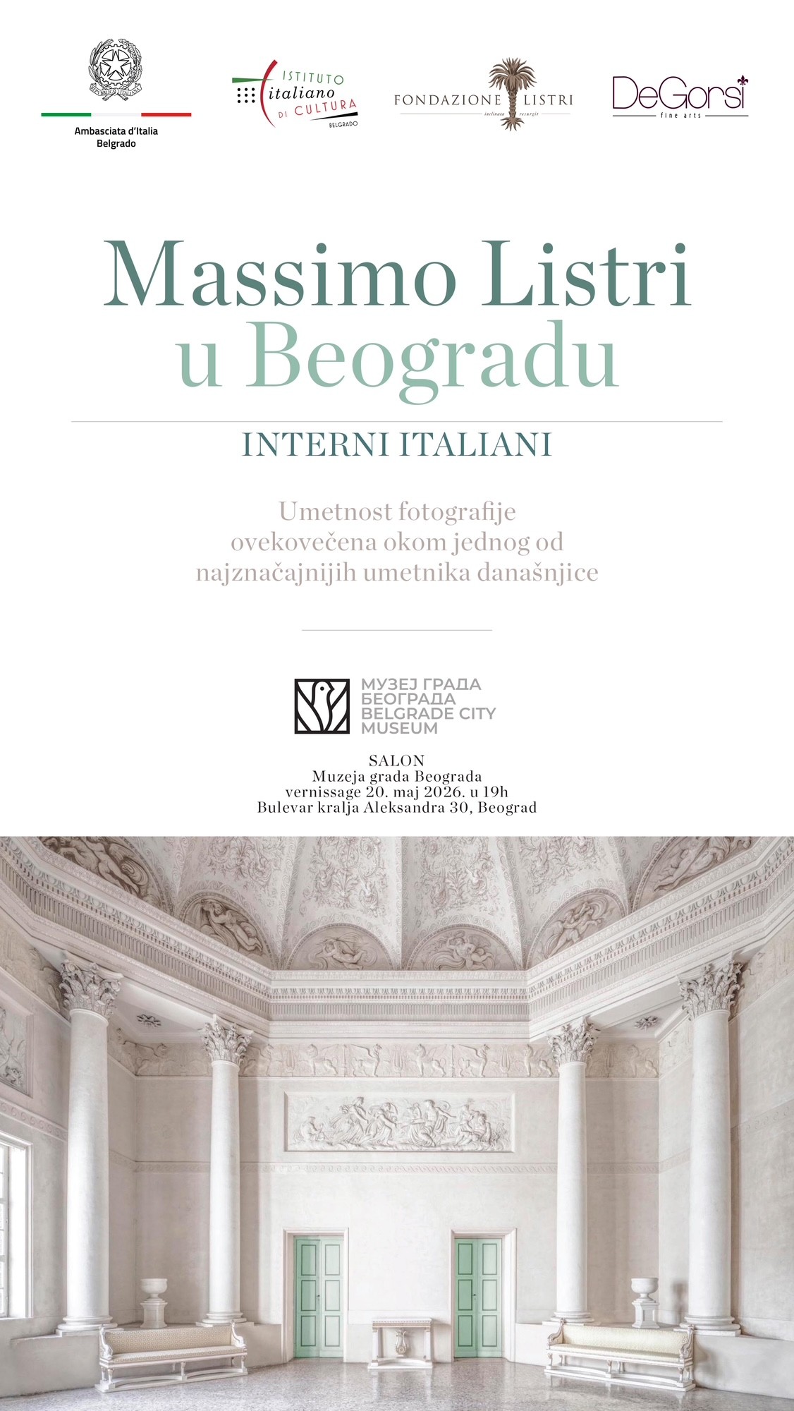 Изложба „Interni Italiani“ Масима Листрија од 20. маја у Салону Музеја града Београда